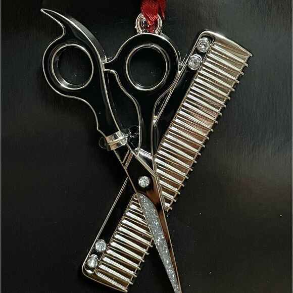 Regent Square Studio Design Hair Stylist Scissor & Comb Sparkling Ornament - Picture 7 of 9
